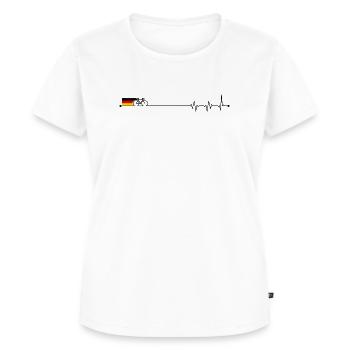 Deutschland Flagge Fahrrad - Frauen Premium Bio T-Shirt - Weiß - Vorne - AI Model Female 172 dark (172cm)