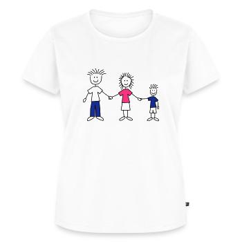 family_dad_and_mom_with_boy_3c - Frauen Premium Bio T-Shirt - Weiß - Vorne - AI Model Female 172 dark (172cm)