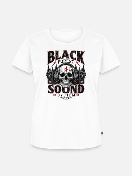 Black Forest Sound Skull - Frauen Premium Bio T-Shirt - Weiß