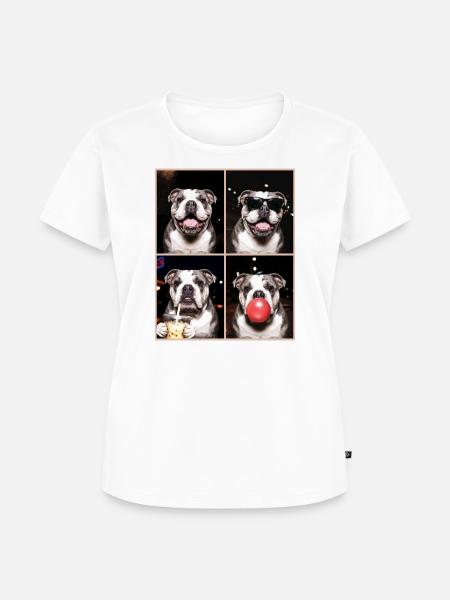 Hunde Bulldog Hund - Frauen Premium Bio T-Shirt - Weiß
