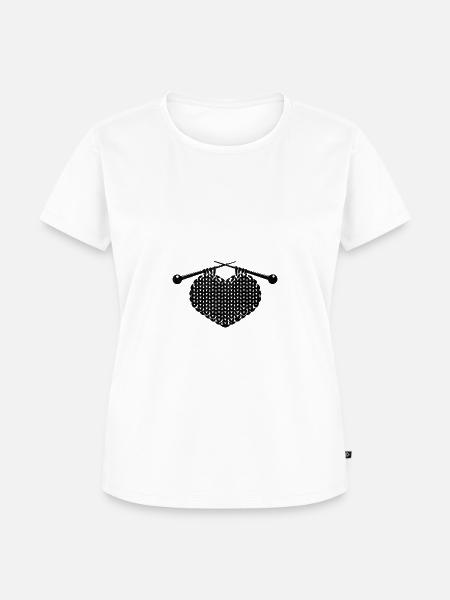 Herz aus Wolle - Frauen Premium Bio T-Shirt - Weiß