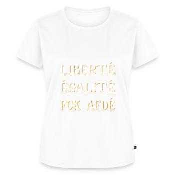 Liberté Egalité FCK AFDÉ - Frauen Premium Bio T-Shirt - Weiß - Vorne - AI Model Female 172 dark (172cm)