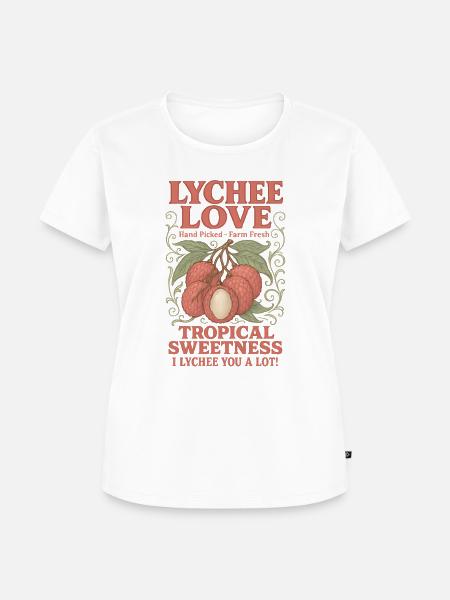 Litschi Tropische Frucht Retro - Frauen Premium Bio T-Shirt - Weiß