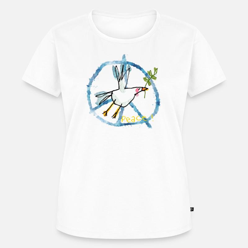 Peace / Peacemöwe / Dark Edition - Frauen Premium Bio T-Shirt - Weiß