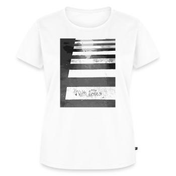 Zebrastreifen mit Liebe - Frauen Premium Bio T-Shirt - Weiß - Vorne - AI Model Female 172 dark (172cm)