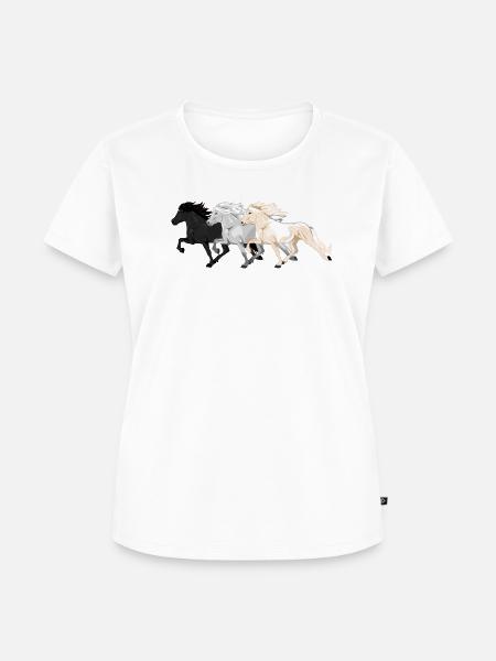 Buntes Tölter-Trio - Frauen Premium Bio T-Shirt - Weiß