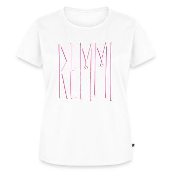 REMMI | Remmi-Demmi | Partnerlook - Frauen Premium Bio T-Shirt - Weiß - Vorne - AI Model Female 172 dark (172cm)