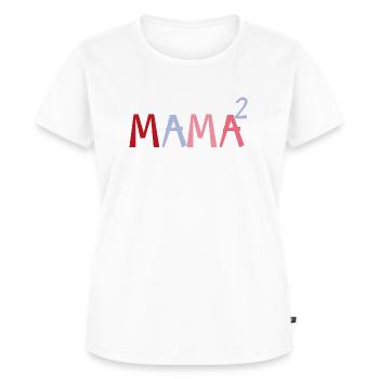Mama hoch 2, Mutter von 2 Kindern - Frauen Premium Bio T-Shirt - Weiß - Vorne - AI Model Female 172 dark (172cm)