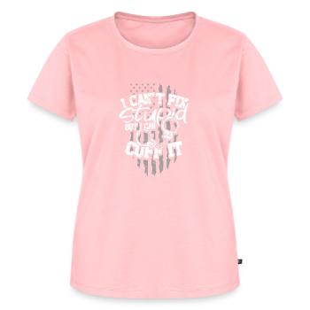 Ik kan stom niet repareren, maar ik kan het boeien - Detentie - Vrouwen Premium Bio T-shirt - roze - Voor - AI Model Female 172 dark (172cm)