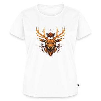 Hirschkopf 9 - Frauen Premium Bio T-Shirt - Weiß - Vorne - AI Model Female 172 dark (172cm)