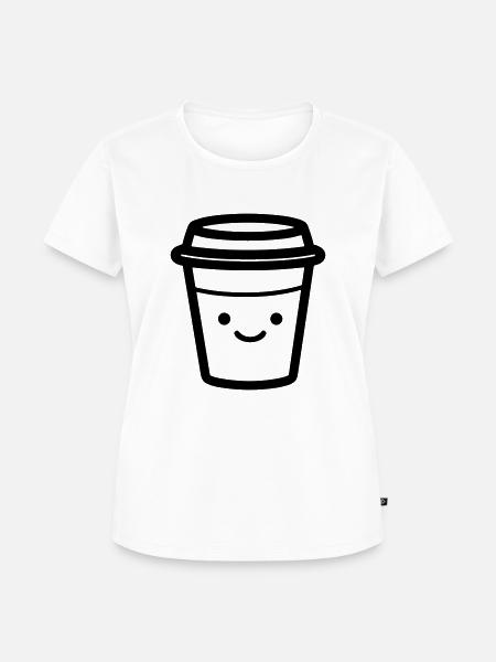 Kaffeebecher - Frauen Premium Bio T-Shirt - Weiß