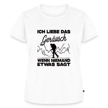 Ich Liebe Das Geräusch Wenn Niemand Etwas Sagt - Frauen Premium Bio T-Shirt - Weiß - Vorne - AI Model Female 172 dark (172cm)