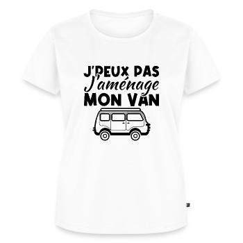 J'peux pas j'aménage mon van - T-shirt Premium bio Femme - blanc - Devant - AI Model Female 172 dark (172cm)