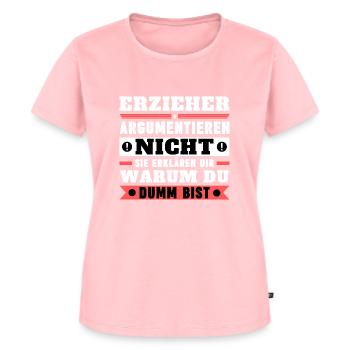 Educators don't argue - Women's Premium Organic T-shirt - rose - Front - AI Model Female 172 dark (172cm)