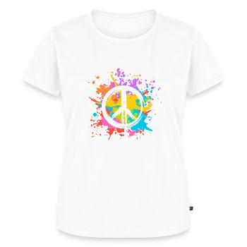 Hippie Peace Flower Power Outfit weiß Karneval Kos - Frauen Premium Bio T-Shirt - Weiß - Vorne - AI Model Female 172 dark (172cm)