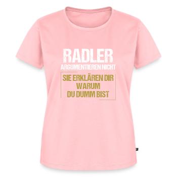 Radler argumentieren nicht - Frauen Premium Bio T-Shirt - Rosa - Vorne - AI Model Female 172 dark (172cm)