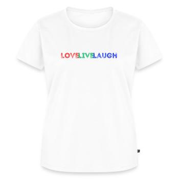 Liebe, Leben, Lachen - Frauen Premium Bio T-Shirt - Weiß - Vorne - AI Model Female 172 dark (172cm)