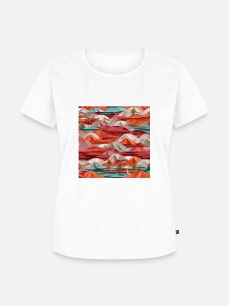Origami Strand - Frauen Premium Bio T-Shirt - Weiß