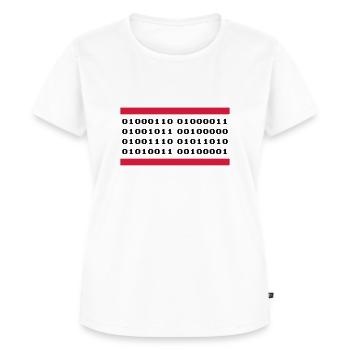 FCK NZS! Binärcode - Frauen Premium Bio T-Shirt - Weiß - Vorne - AI Model Female 172 dark (172cm)