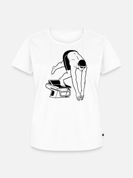 schwimmen - Frauen Premium Bio T-Shirt - Weiß