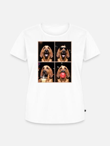 Hunde Bluthund Hund - Frauen Premium Bio T-Shirt - Weiß