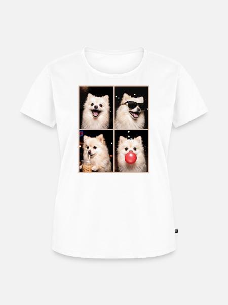 Hunde Zwergspitz Hund - Frauen Premium Bio T-Shirt - Weiß