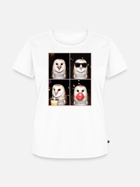 Schleiereulen Schleiereule - Frauen Premium Bio T-Shirt - Weiß