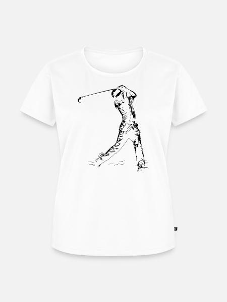 Golfliebhaber Zeichnung - Frauen Premium Bio T-Shirt - Weiß