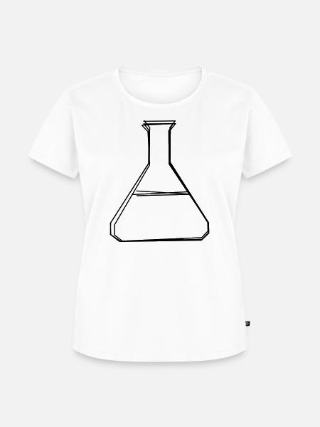 Laborkolben handgezeichnet - Frauen Premium Bio T-Shirt - Weiß