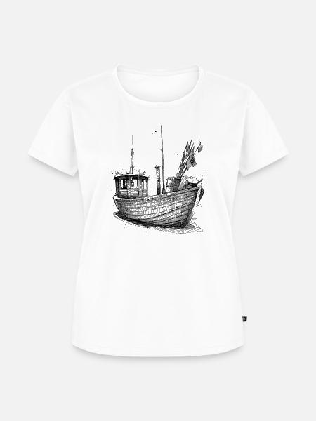 Fischkutter von der Ostsee - Frauen Premium Bio T-Shirt - Weiß