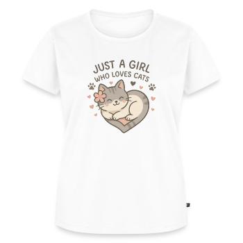 Katzenliebhaberin Mädchen – Juste une fille qui aime - T-shirt Premium bio Femme - blanc - Devant - AI Model Female 172 dark (172cm)