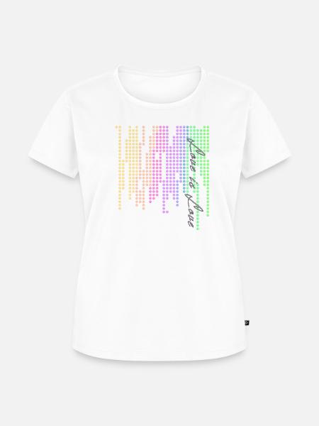 love is love,LGBT,Regenbogen,bunt,Punkte - Frauen Premium Bio T-Shirt - Weiß