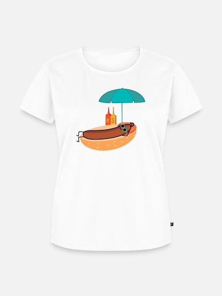 Bratwurst am Strand - Frauen Premium Bio T-Shirt - Weiß