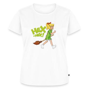 Bibi Blocksberg mit Kartoffelbrei HEX-HEX! Typo - Frauen Premium Bio T-Shirt - Weiß - Vorne - AI Model Female 172 dark (172cm)