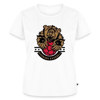 Handball Offensive Bär Logo - Frauen Premium Bio T-Shirt - Weiß - Vorne - AI Model Female 172 dark (172cm)