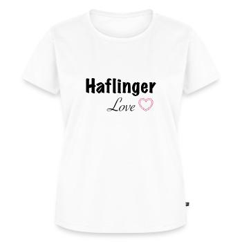 Haflinger Love - Frauen Premium Bio T-Shirt - Weiß - Vorne - AI Model Female 172 dark (172cm)