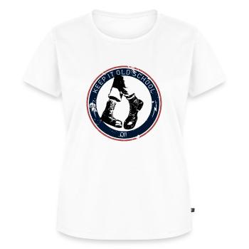 Keep It Oldsccol - Keep It Strong - OI Skinhead - Frauen Premium Bio T-Shirt - Weiß - Vorne - AI Model Female 172 dark (172cm)
