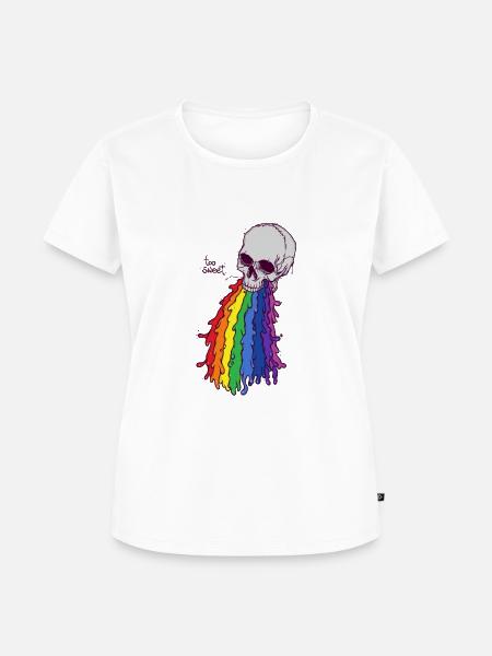 PUKE SCHÄDEL - Frauen Premium Bio T-Shirt - Weiß
