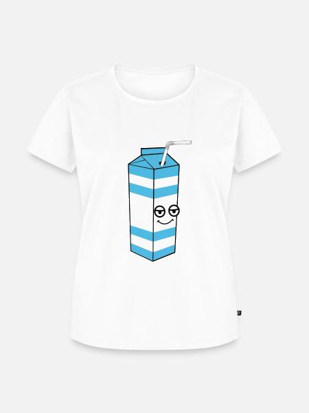 Milch mit Gesicht - Frauen Premium Bio T-Shirt - Weiß