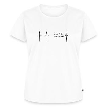 mein herz schlägt für wohnmobil - Frauen Premium Bio T-Shirt - Weiß - Vorne - AI Model Female 172 dark (172cm)