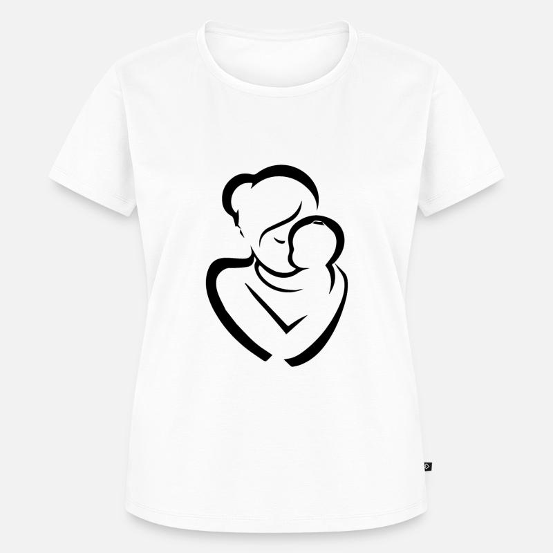 Mother with child Silhouette - Women's Premium Organic T-shirt - white