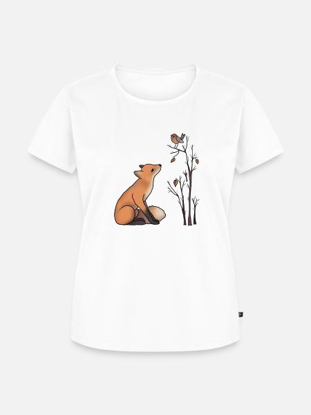 Fuchs und Rotkehlchen - Frauen Premium Bio T-Shirt - Weiß