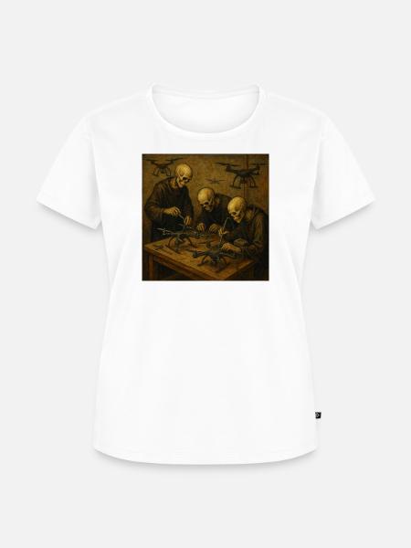 Drohnen-Workshop des Todes - Frauen Premium Bio T-Shirt - Weiß