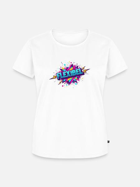 Flexibel Comic Neon Explosion - Frauen Premium Bio T-Shirt - Weiß