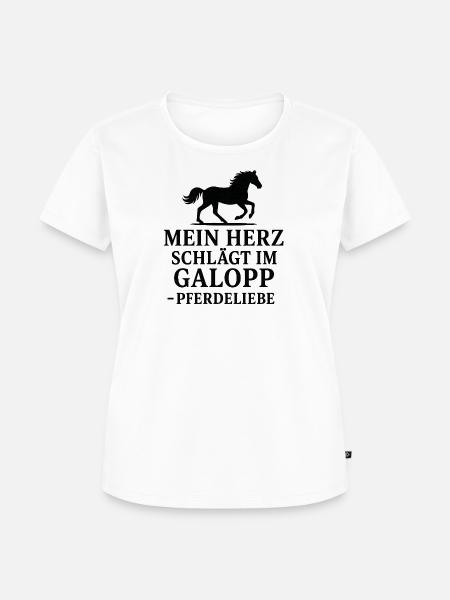 Galopp Herz – Pferdeliebe - Frauen Premium Bio T-Shirt - Weiß