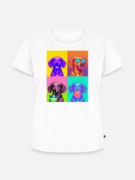 Hunde Dackel Hund - Frauen Premium Bio T-Shirt - Weiß
