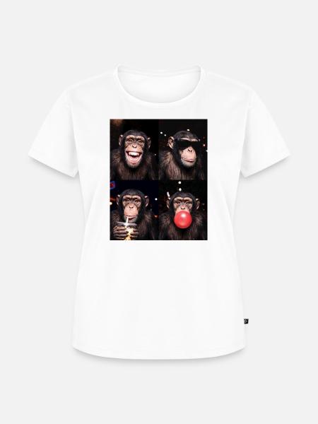 Schimpansen Schimpanse - Frauen Premium Bio T-Shirt - Weiß