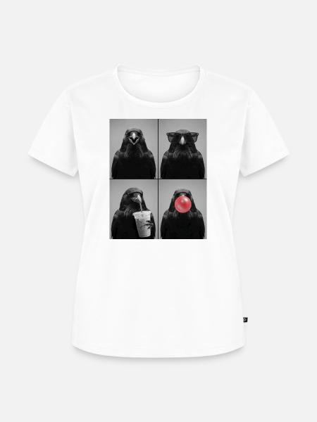 Krähen Krähe - Frauen Premium Bio T-Shirt - Weiß