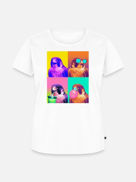 Falken Falke - Frauen Premium Bio T-Shirt - Weiß