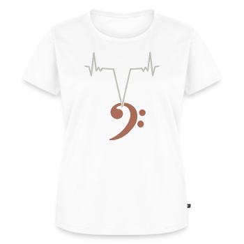 Instrument de guitare basse Heartbeat Bass Key - T-shirt Premium bio Femme - blanc - Devant - AI Model Female 172 dark (172cm)